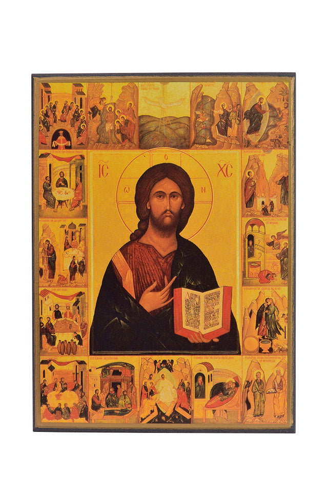 Christ des 7 sacrements - Icône classique 39,5x28,5 cm -  611.37