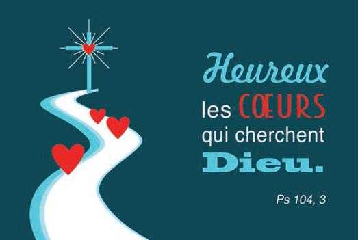 Carte simple Heureux les coeurs qui cherchent Dieu.