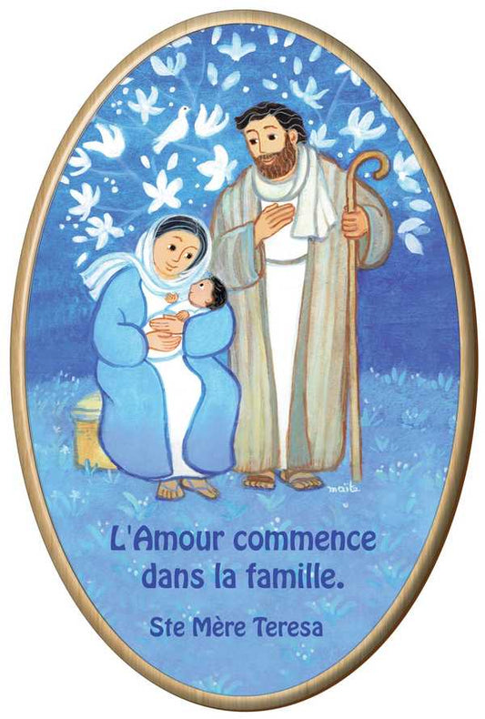 Cadre ovale en bois Maïté Roche - La Sainte famille