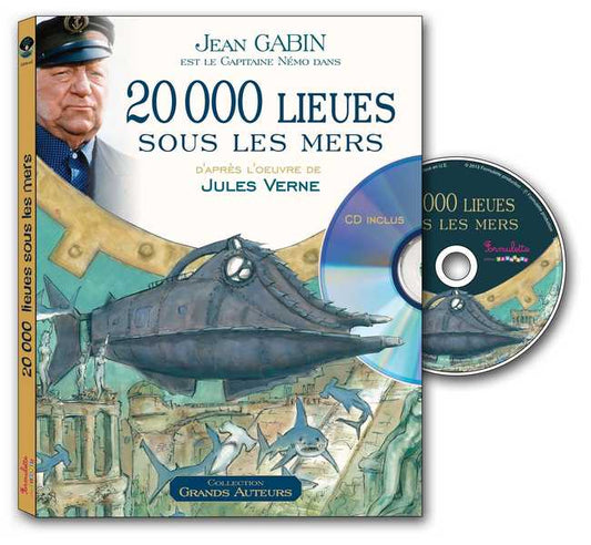 20 000 lieues sous les mers avec CD audio narrateur Jean Gabin