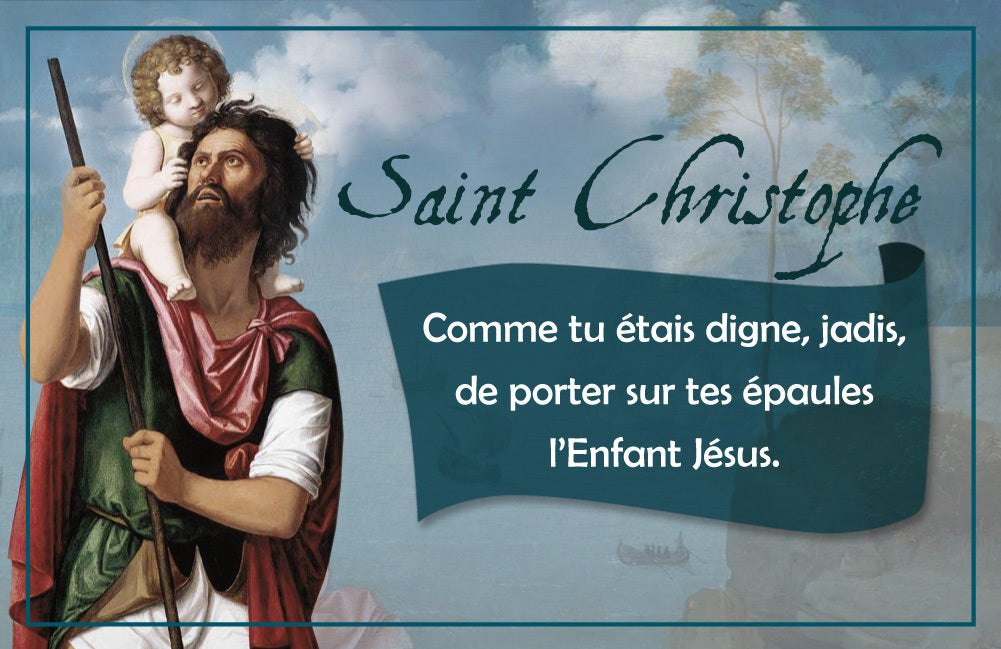 Cartes saint Christophe, protecteur des voyageurs par lot de 20 ex